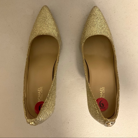 Michael Kors Dorothy Flex Pumps Glitter Gold Sz 6M - Picture 5 of 10